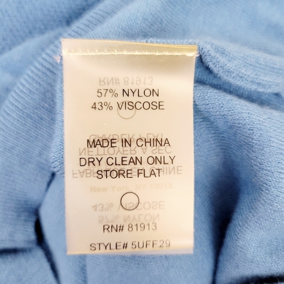 Tracy Reese | Celestial Blue Flounced Turtleneck Long Sleeve Knit Sweater Top - Picture 8 of 8